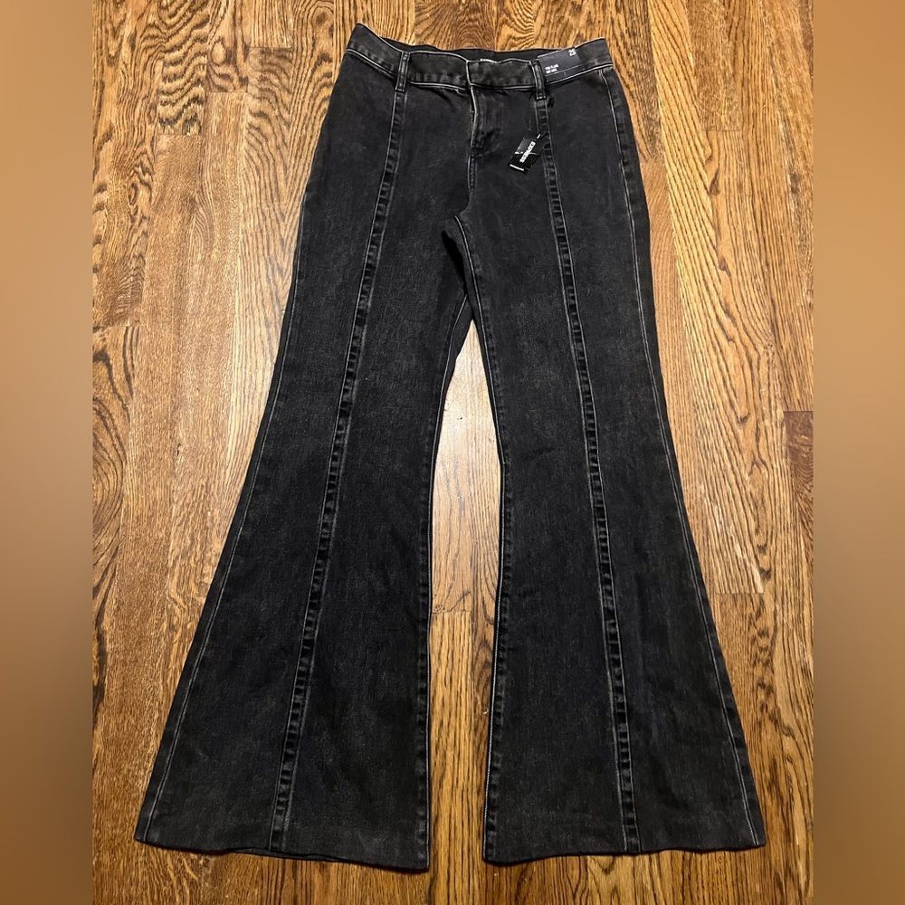 Express Black Flare Wide Leg Jeans